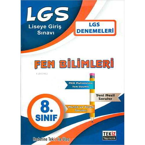 Tekiz 8.Sınıf LGS Fen Bilimleri Denemeleri | Kolektif | Tekiz yayıncıl