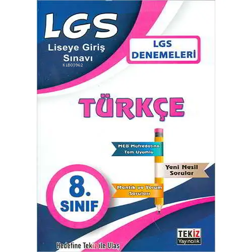 Tekiz 8.Sınıf LGS Türkçe Denemeleri | Kolektif | Tekiz yayıncılık