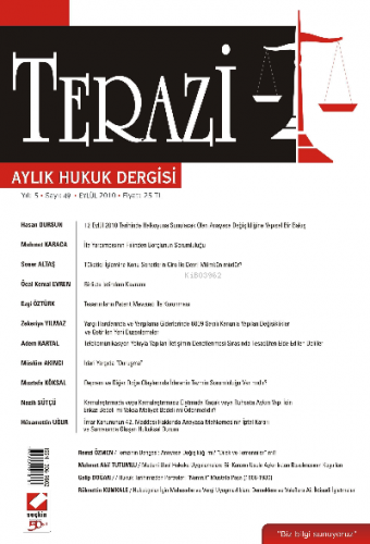 Terazi Aylık Hukuk Dergisi – 2010 Yılı Abonelik | Cemre Kocaçimen | Se