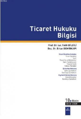 Ticaret Hukuku Bilgisi | Fatih Bilgili | Dora Yayıncılık