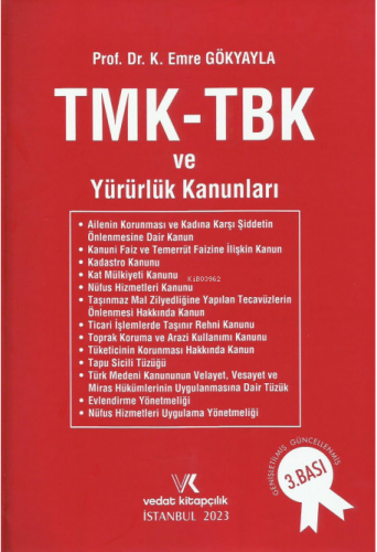 TMK - TBK ve Yürürlük Kanunları | K. Emre Gökyayla | Vedat Kitapçılık