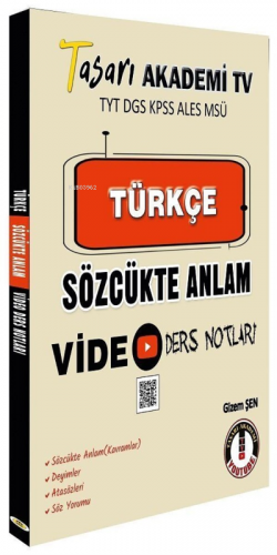 TYT Türkçe Sözcükte Anlam Vİdeo Ders Notları Tasarı Eğitim Yayınları |