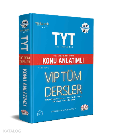 TYT VIP Tüm Dersler Konu Anlatımlı | Kolektif | Editör Yayınevi