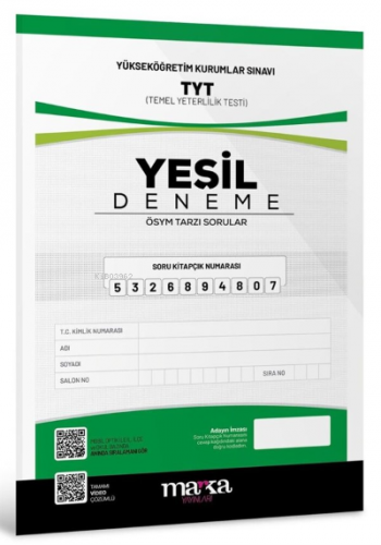 TYT Yeni Nesil Yeşil Deneme Tamamı Video Çözümlü Marka Yayınları | Kol