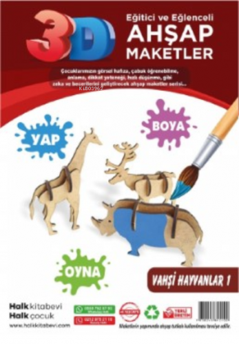 Vahşi Hayvanları - 1;Ahşap Maket | | Halk Kitabevi