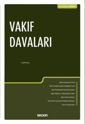 Vakıf Davaları | Erhan Günay | Seçkin Yayıncılık