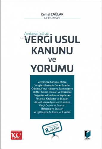 Vergi Usul Kanunu ve Yorumu | Kemal Çağlar | Adalet Yayınevi