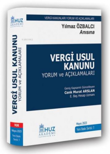 Vergi Usul Kanunu | Cenk Murat Arslan | Huz Akademi Yayıncılık