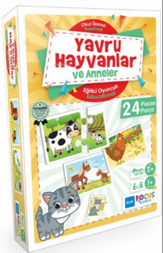 Yavru Hayvanlar ve Anneler Eğitici Oyunlar 24 Parça | | Blue Focus Yay