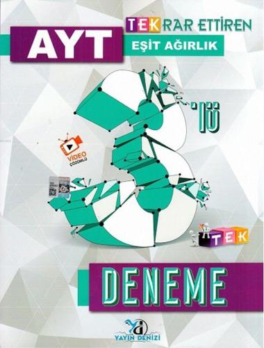 Yayın Denizi Yayınları AYT Eşit Ağırlık Tekrar Ettiren TEK 3 lü Deneme