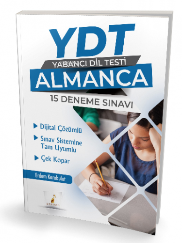 YDT Almanca Dijital Çözümlü 15 Deneme Sınavı Çek Kopar | Erdem Karabul