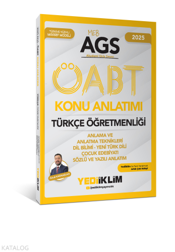 Yediiklim 2025 MEB AGS ÖABT Türkçe Öğretmenliği Anlama ve Anlatma Tekn