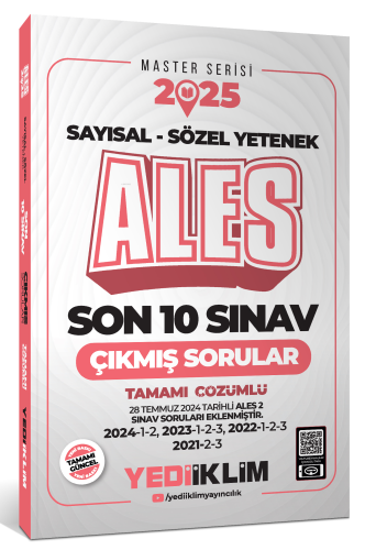 Yediiklim Yayıncılık 2025 ALES Sayısal Sözel Yetenek Tamamı Çözümlü So