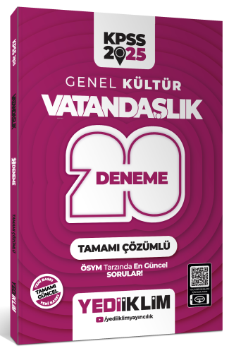 Yediiklim Yayıncılık 2025 KPSS Genel Kültür Vatandaşlık Tamamı Çözümlü