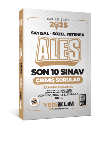 Yediiklim Yayınları 2025 ALES Master Serisi Sayısal - Sözel Yetenek Ta