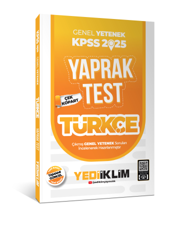 Yediiklim Yayınları 2025 KPSS Genel Yetenek Türkçe Çek Kopart Yaprak T