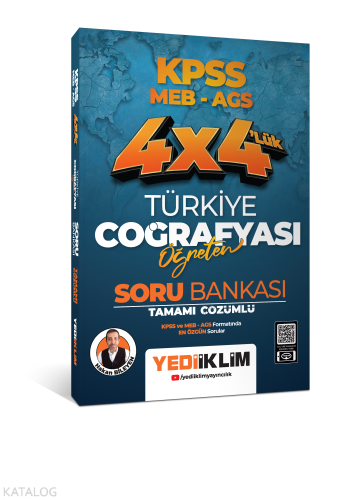 Yediiklim Yayınları 2025 KPSS MEB AGS 4X4 Öğreten Türkiye Coğrafyası T