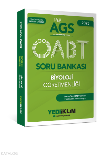 Yediiklim Yayınları 2025 MEB AGS ÖABT Biyoloji Öğretmenliği Soru Banka