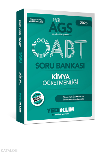 Yediiklim Yayınları 2025 MEB AGS ÖABT Kimya Öğretmenliği Soru Bankası 