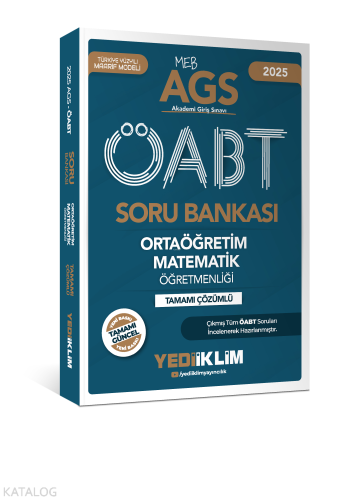 Yediiklim Yayınları 2025 MEB AGS ÖABT Ortaöğretim Matematik Öğretmenli