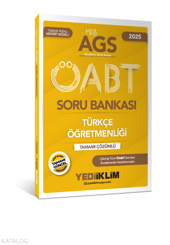 Yediiklim Yayınları 2025 MEB-AGS ÖABT Türkçe Öğretmenliği Tamamı Çözüm