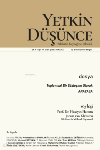 Yetkin Düşünce 17. Sayı ;Toplumsal Bir Sözleşme Olarak Anayasa | Kolek