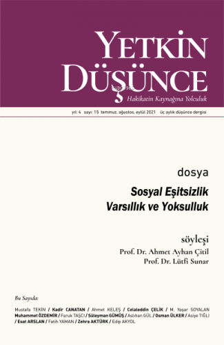 Yetkin Düşünce Sayı 15 - Sosyal Eşitsizlik - Varsıllık ve Yoksulluk | 