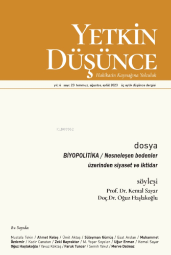 Yetkin Düşünce Sayı 23 ;Biyopolitika | Kolektif | Yetkin Düşünce Dergi