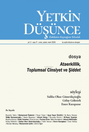 Yetkin Düşünce Sayı 9 - Ataerkillik, Toplumsal Cinsiyet ve Şiddet | Ko